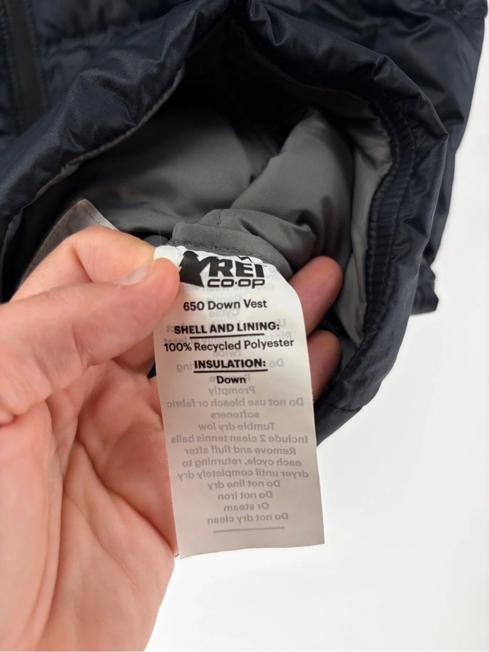 Kids REI Co-Op 650 Down Vest Quilted Black Lightweight Puffer Vest XL (18)